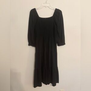 J. Crew Factory Black Puff Sleeve Dress